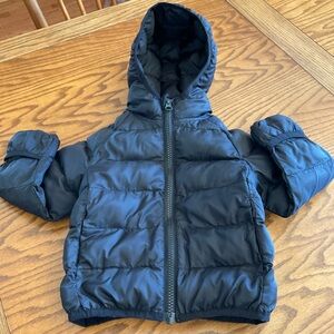 Wonder Nation Black Hooded, Full Length Zip, Lightweight Toddler Jacket, Sz 18M